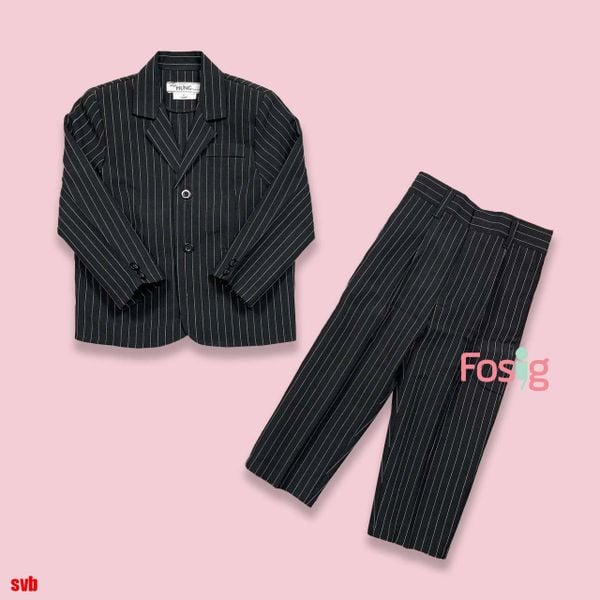  [12-24kg; 30-53kg] Set Bộ Vest Cho Bé - Sọc Đen 