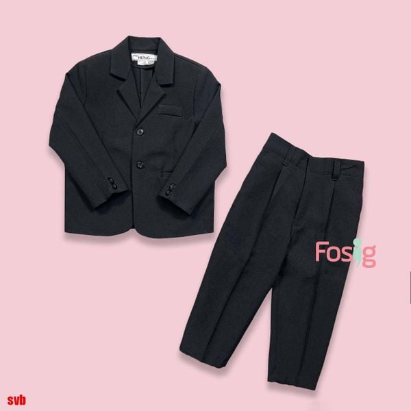  [12-29kg; 46-53kg] Set Bộ Vest Cho Bé - Đen trơn 