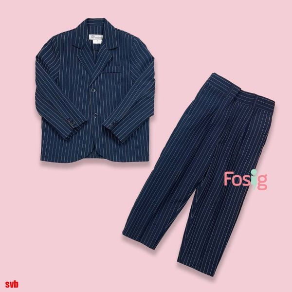  [12-24kg; 30-45kg] Set Bộ Vest Cho Bé - Sọc Navy 