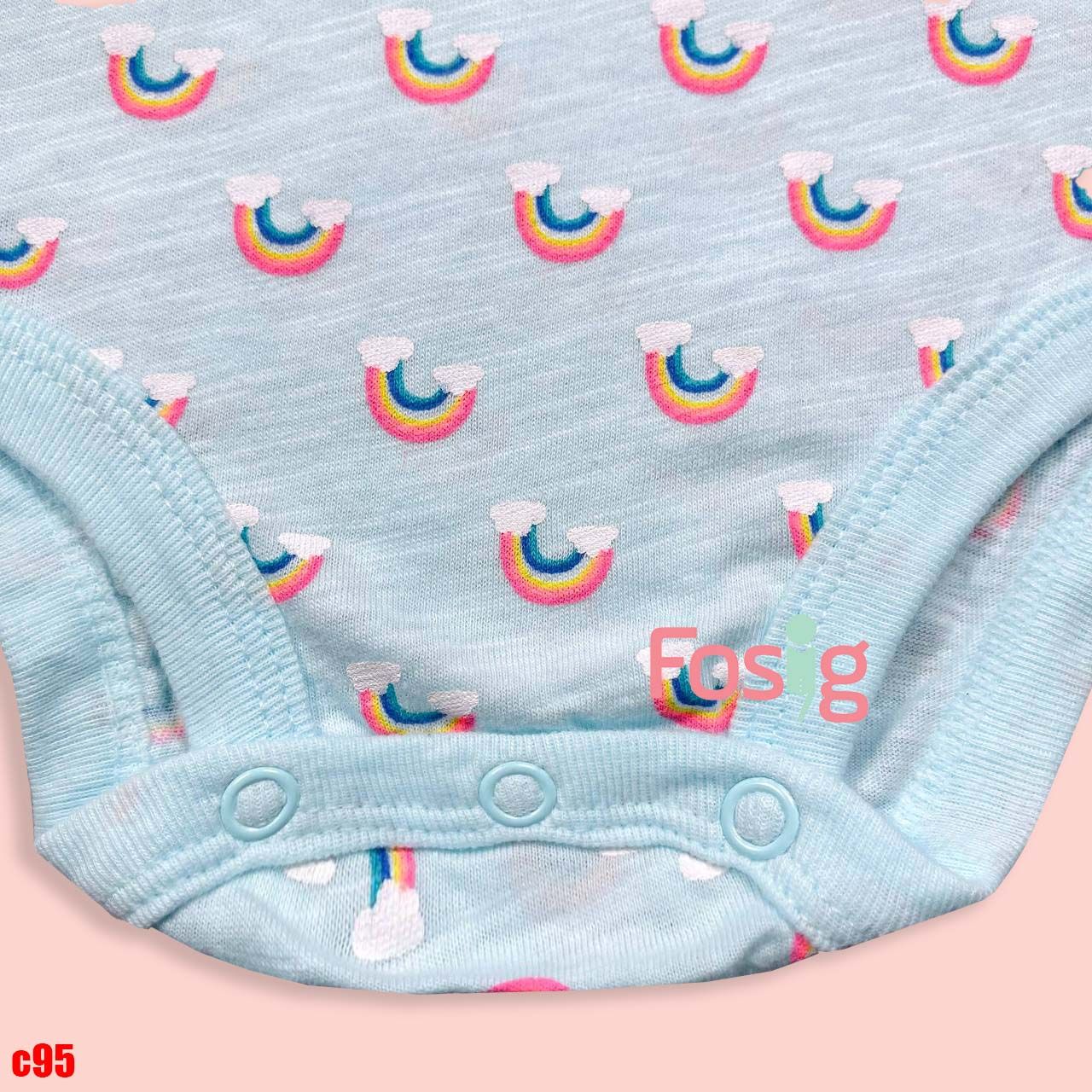  3m, 24m] Bodysuit Cánh Tiên Bé Gái Cter50 - Xanh Cầu Vồng 