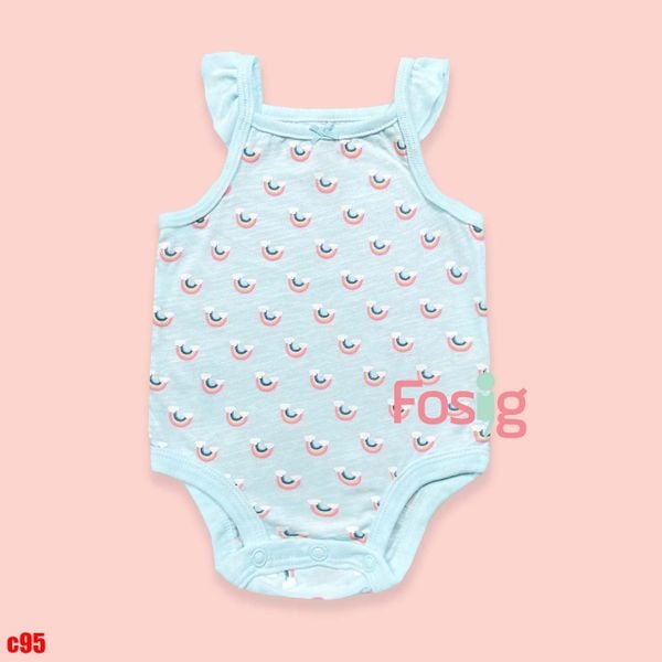  3m, 24m] Bodysuit Cánh Tiên Bé Gái Cter50 - Xanh Cầu Vồng 