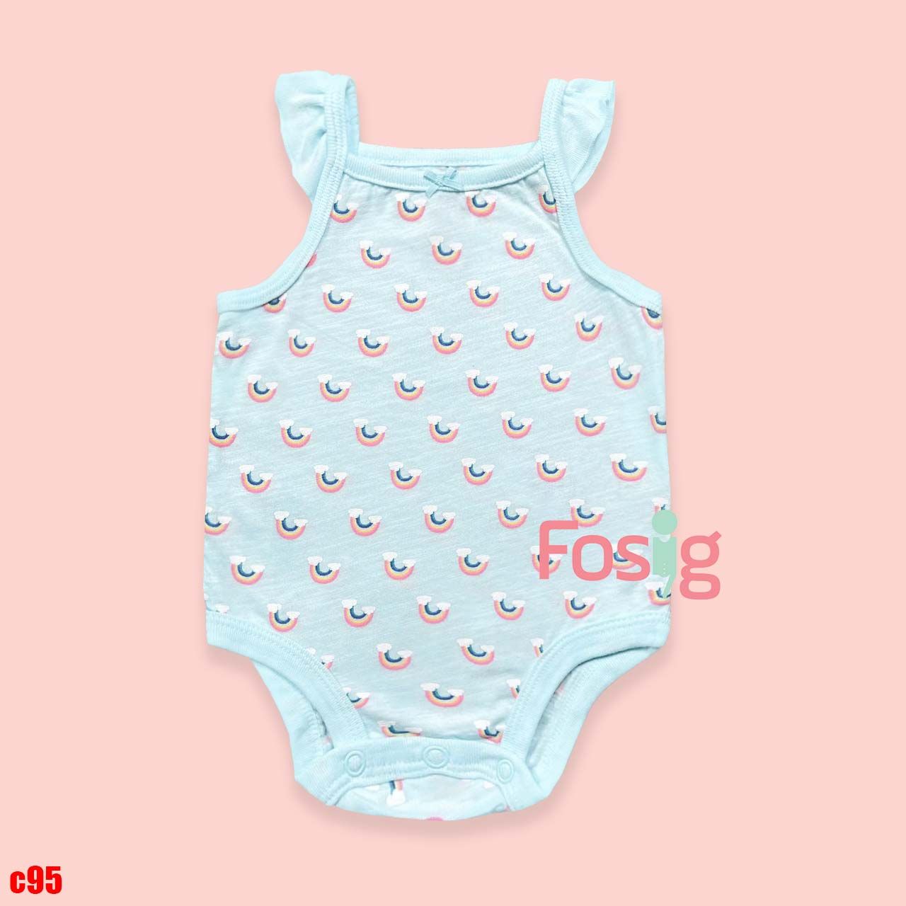  3m, 24m] Bodysuit Cánh Tiên Bé Gái Cter50 - Xanh Cầu Vồng 