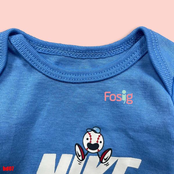  [0-6m, 18m-24m] Bodysuit Tay Ngắn Bé Trai NK - Xanh NK Bóng 