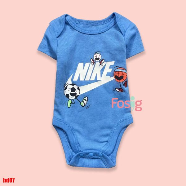  [0-6m, 18m-24m] Bodysuit Tay Ngắn Bé Trai NK - Xanh NK Bóng 