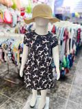  [15-17kg] Đầm thun coton Tay ngắn ON- Đen kỳ lân B25 