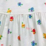 [16-17kg] Đầm thun coton Tay ngắn ON- Trắng hoa hồng cam B25 