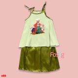  10-22kg Set áo yếm lễ hội cho bé gái- Xanh Lá A104 