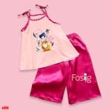  10-12kg; 18-22kg Set áo yếm lễ hội cho bé gái- Hồng A104 