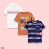  3-9kg 3M-12m  Set 3 áo thun tay ngắn bé trai CTer- S3A12T 