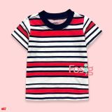  [3-6m] Áo Thun Tay Ngắn Sơ Sinh Bé Trai Cter120 - Sọc Trắng Đỏ 