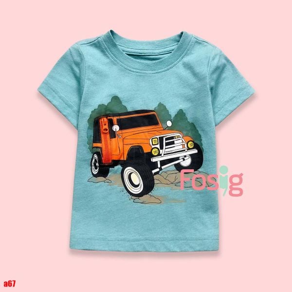 [3-9m] Áo Thun Tay Ngắn Sơ Sinh Bé Trai Cter120 - Xanh Xe Cam 