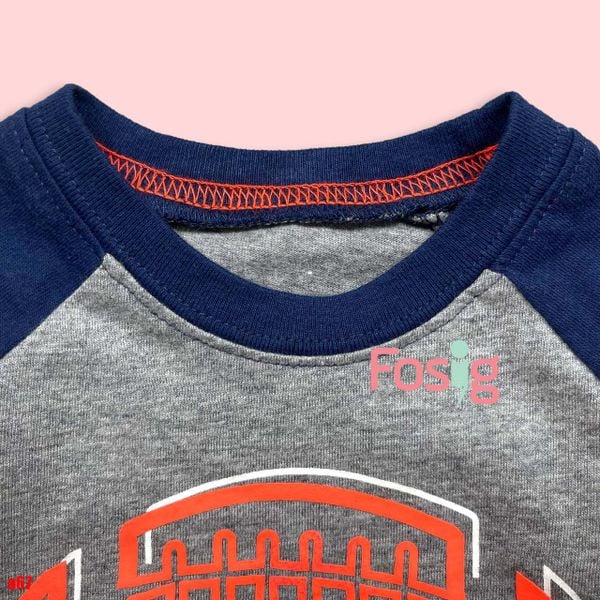  [3m] Áo Thun Tay Ngắn Sơ Sinh Bé Trai Cter120 - Navy Xám Tiny 