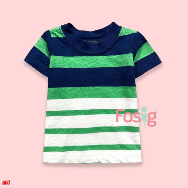  [3-9m] Áo Thun Tay Ngắn Sơ Sinh Bé Trai Cter120 - Sọc Navy Trắng 