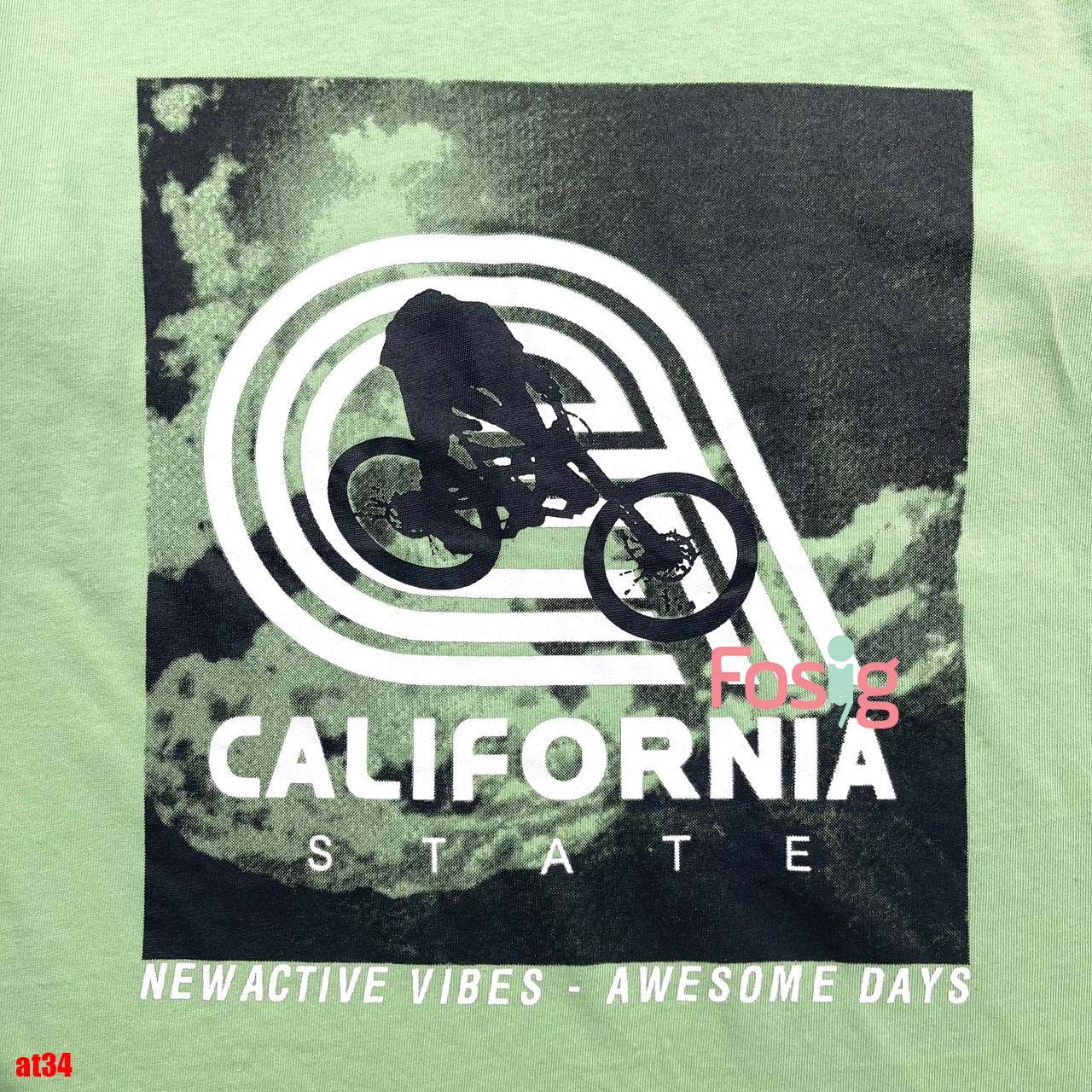  38-45kg Áo thun tay ngắn bé trai siêu nhân H- Xanh Californie Man AT34 