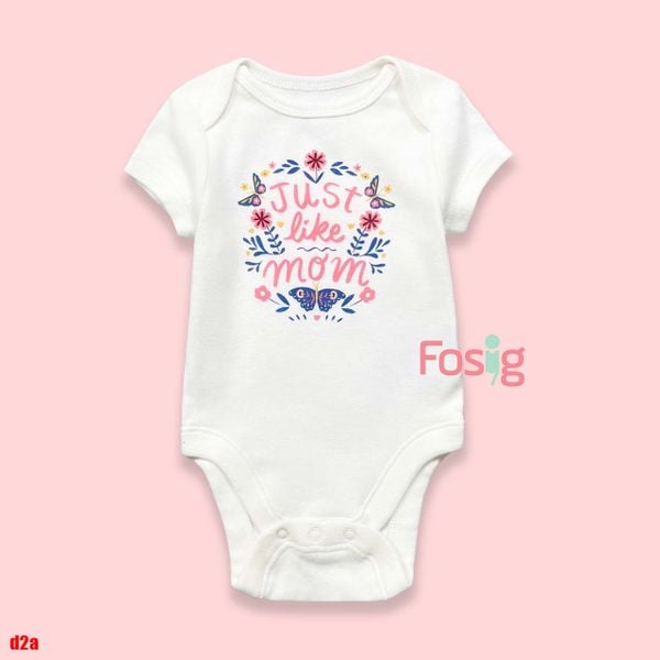  [0-3M] Bodysuit Tay Ngắn Bé Gái Old - Kem Just Like 