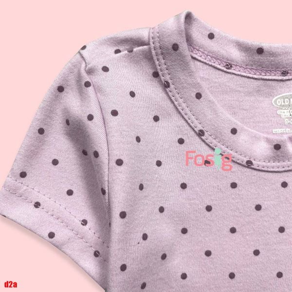  [0-3m] Bodysuit Tay Ngắn Bé Gái ON - Tím Chấm 