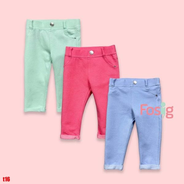  [0-9m] Set 3 quần dài kaki mềm bé gái Prim màu ngẫu nhiên 