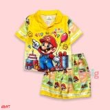  [11-23kg] Đồ bộ tay ngắn bé trai SB- Vàng Mario DB97 