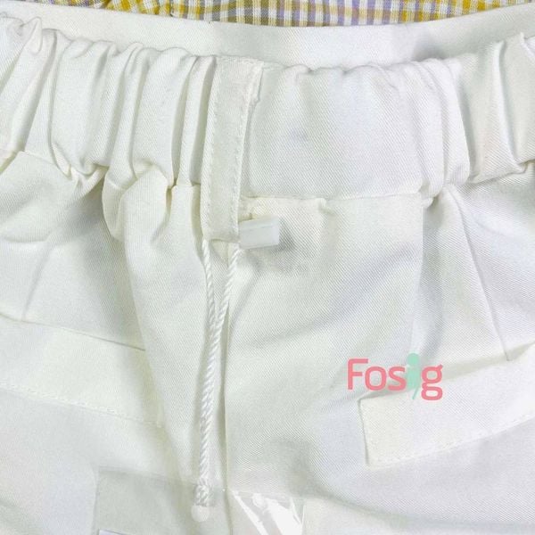  [21-28kg] Set Bộ Ngắn Bé Gái - Caro Xanh Tím 