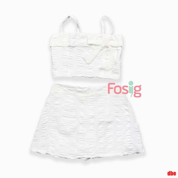  [14-25kg ; 31-36kg] Set Bộ Áo 2 Dây Kèm Chân Váy Cho Bé - Trắng Nơ 