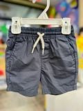  [10-21kg] Quần Short Kaki Dù Lưng Thun Dây Rút Bé Trai- Đen nhạt dây trắng QS20 