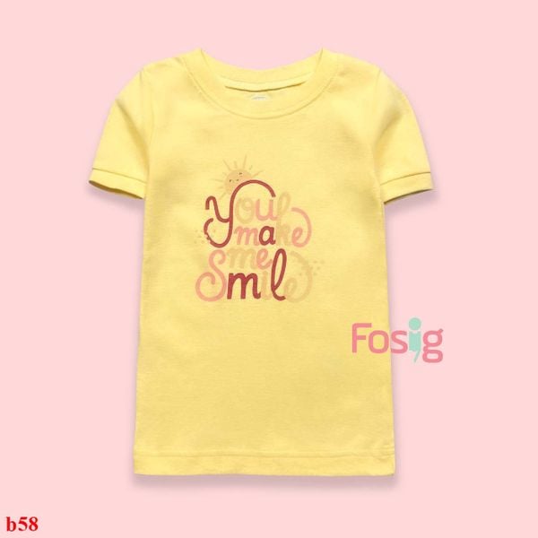  [13-15kg] Áo Thun Tay Ngắn Bé Trai ON - Vàng Chữ Hồng 