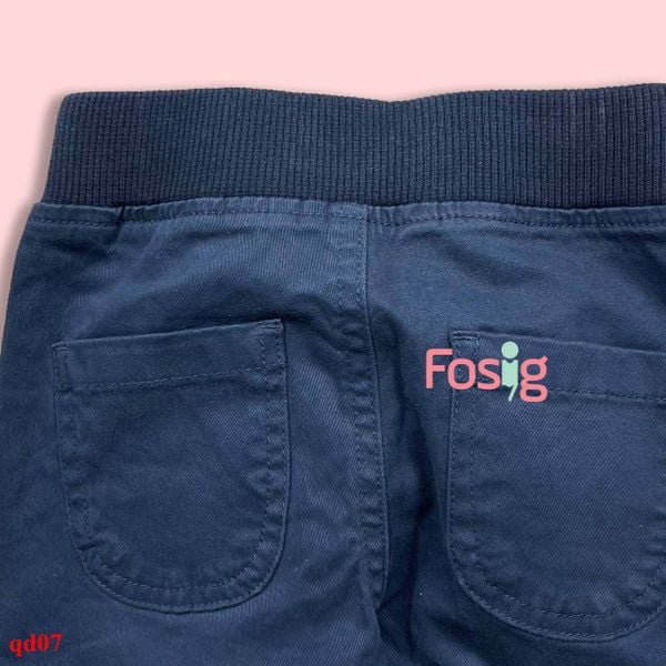  10-11kg; 12m Quần dài kaki bé trai có dây rút- Navy dây tròn giả QD07 