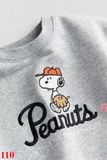 1T-10T Áo Sweater da cá cho bé- Xám peanuts A110 