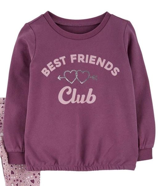  3M-18M ; 4T-6T Áo Sweater da cá cho bé gái- Tím BestFriends Club A111 