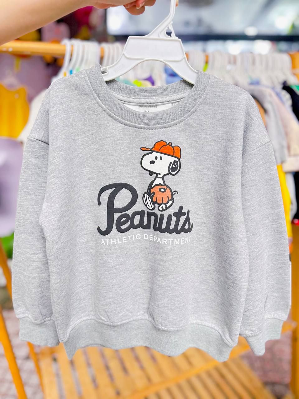  1T-10T Áo Sweater da cá cho bé- Xám peanuts A110 
