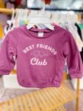  3M-18M ; 4T-6T Áo Sweater da cá cho bé gái- Tím BestFriends Club A111 