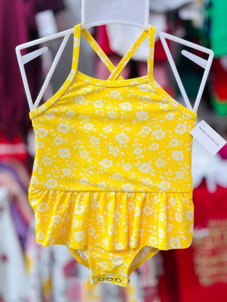  [3m-6m, 12m-18m] Đồ Bơi Bé Gái Cter - Vàng Hoa Trắng 