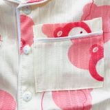  [6-7kg] Set Đồ Bộ Ngủ Ngắn Pijama Vải Xô Cho Bé - Kem Gấu Dâu 