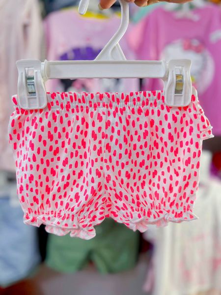  [3-5kg; 3m] Quần Bí Thun Bé Gái Cter - Trắng Chấm Hồng 
