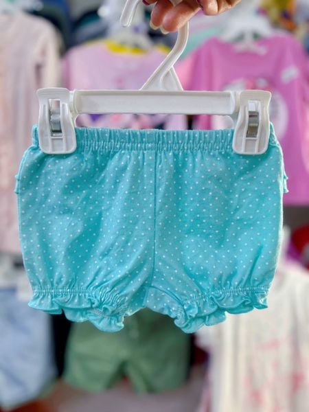  [3-5kg; 5-7.5kg; 3m-9m] Quần Bí Thun Bé Gái Cter - Xanh Trời Chấm 