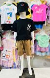  25-55kg S-XXL Đồ bộ tay ngắn bé trai- Đen DB86 
