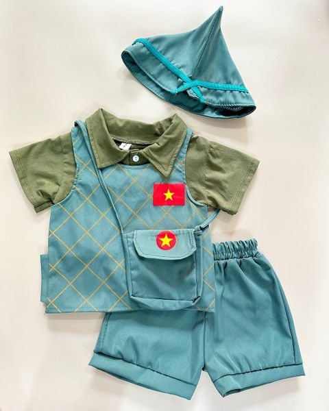  14-22kg Set 5 món bộ trấn thủ cho bé- Xanh Lính BTT 