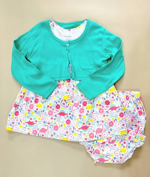  21-23kg Set 3 Áo Khoác Và Váy Gymboree - Xanh Trời Hoa 