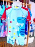  9-11kg;  15-17kg Set 2 món nón và đồ bơi liền thân cho bé trai- Xanh sao màu B08 