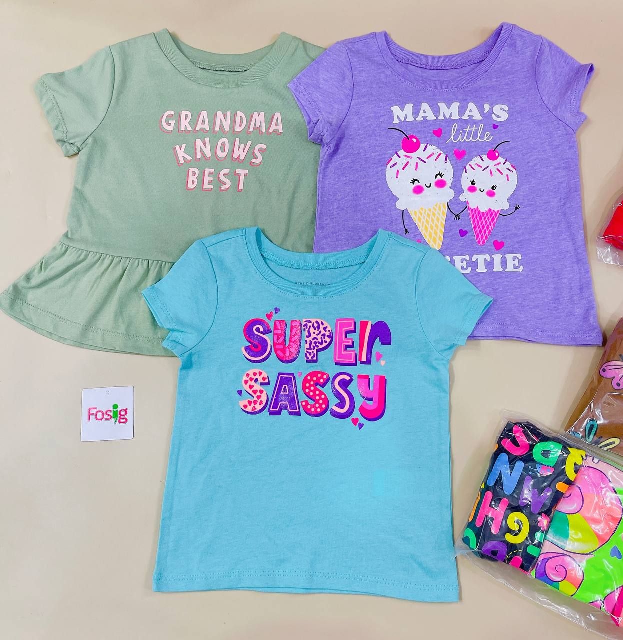  [6-17kg] Set 3 Áo Thun Tay Ngắn PL Gara Bé Gái - Combo màu ngẫu nhiên 