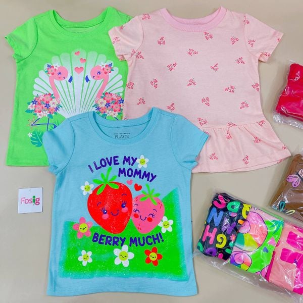  [6-17kg] Set 3 Áo Thun Tay Ngắn PL Gara Bé Gái - Combo màu ngẫu nhiên 