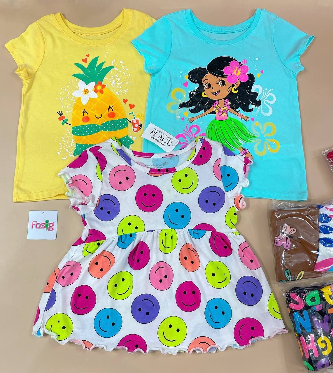  [6-17kg] Set 3 Áo Thun Tay Ngắn PL Gara Bé Gái - Combo màu ngẫu nhiên 