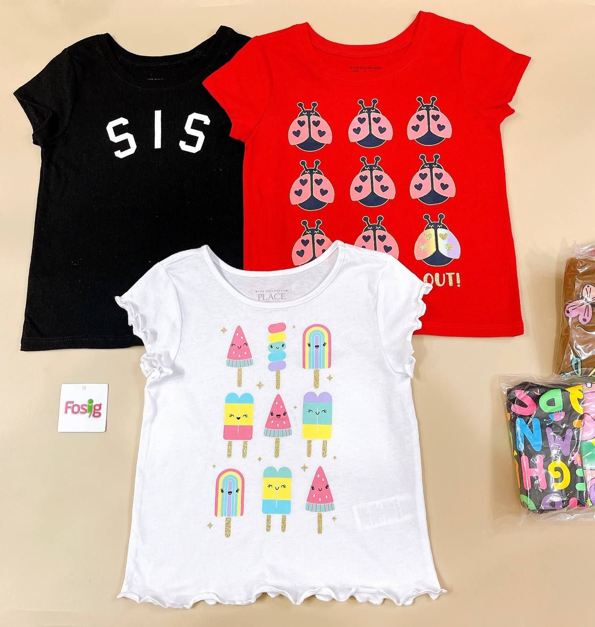  [6-17kg] Set 3 Áo Thun Tay Ngắn PL Gara Bé Gái - Combo màu ngẫu nhiên 