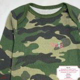  [3-6M ; 12-18M] Bodysuit Tay Dài Bé Trai ON - Xanh Rêu Camo 