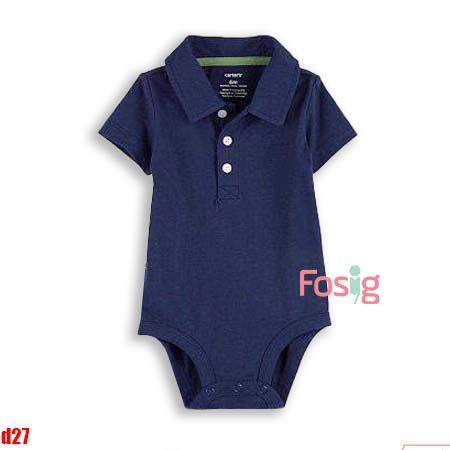  [0-24m] Bodysuit Tay Ngắn Bé Trai Cter50 - Navy Cúc Trắng 