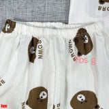  [6-13kg] Set Đồ Bộ Ngủ Ngắn Pijama Vải Xô Cho Bé - Trắng Gấu Nâu 