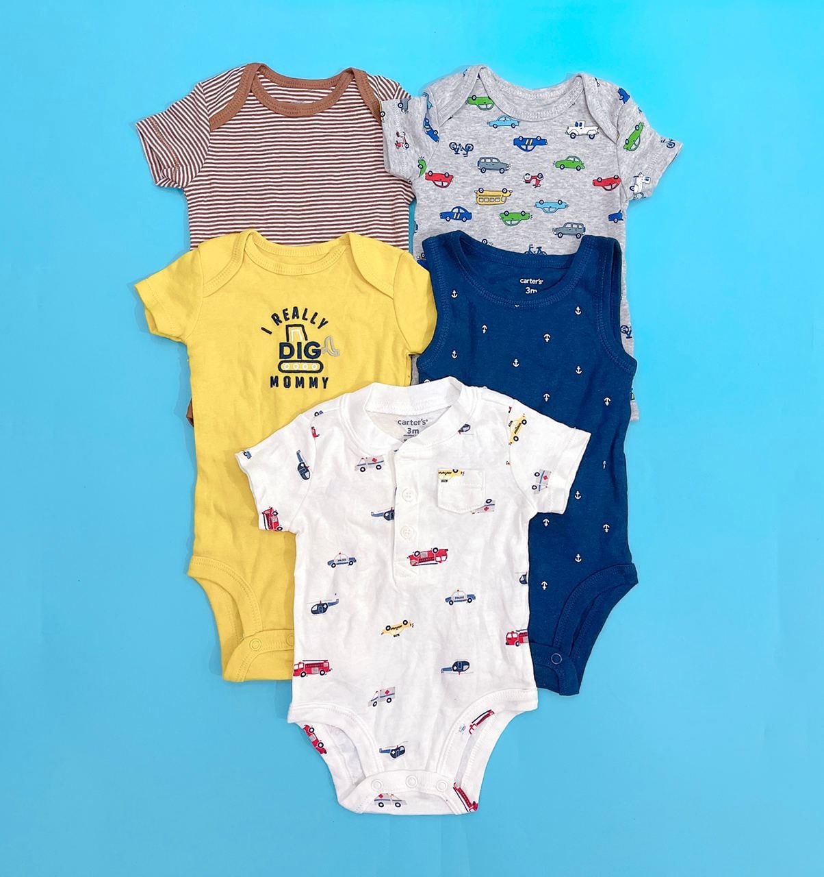  [0-24m] Bodysuit Lẻ Tay Ngắn Bé Trai Cter - Hàng tuyển chọn 