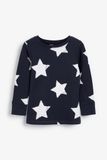  [7-18kg] Set Đồ Bộ Dài Bé Trai Nxt - Navy Sao Trắng 