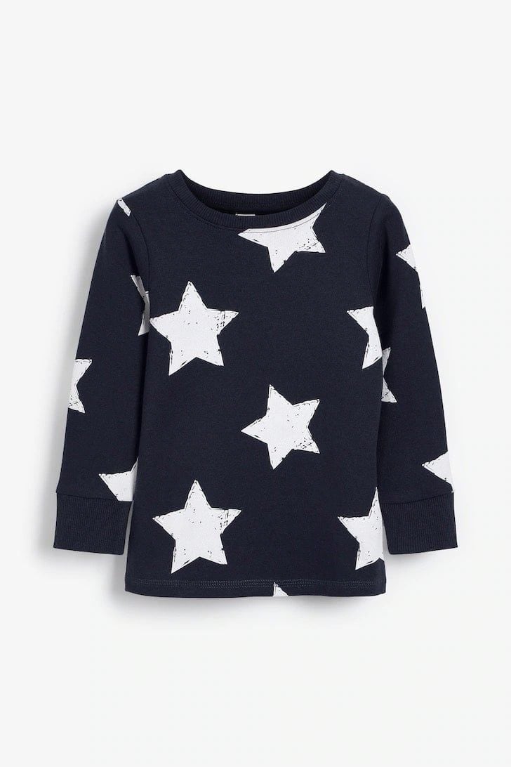  [7-18kg] Set Đồ Bộ Dài Bé Trai Nxt - Navy Sao Trắng 
