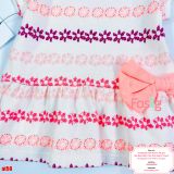  [3-6M ; 9-12M] Áo Váy Thun Tay Ngắn Bé Gái - Trắng Hoa Hồng 